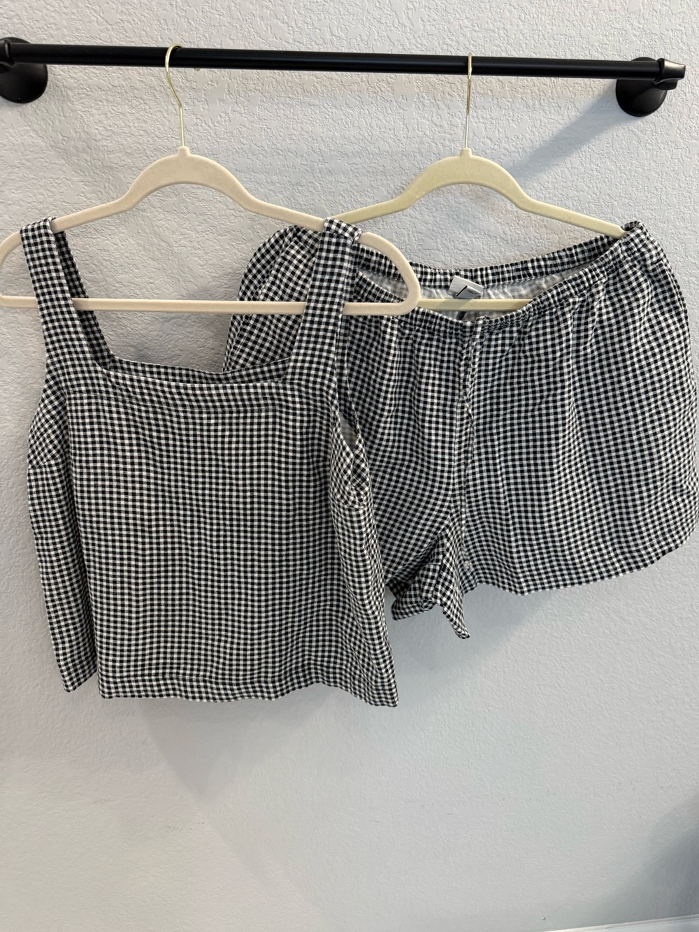 a new day Black & White Gingham Lounge Top - Picture 1 of 7